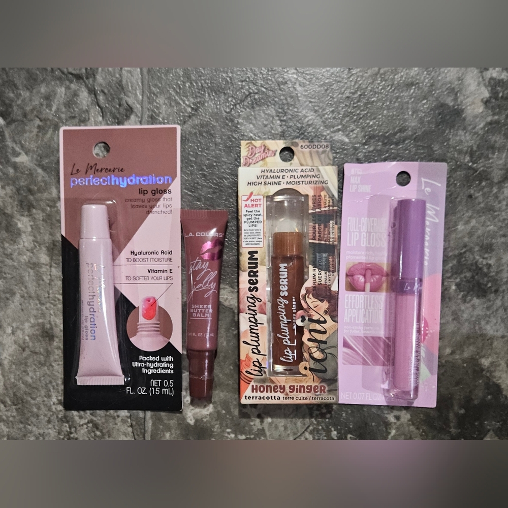 Lip Bundle- Lip Plumping Serum, Lip Gloss, Sheer Butter Balm & More BNIB